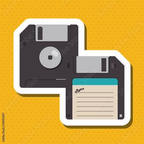 colorful retro diskette design, vector illustration
