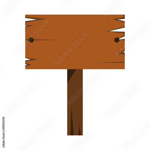Wood sign in white background