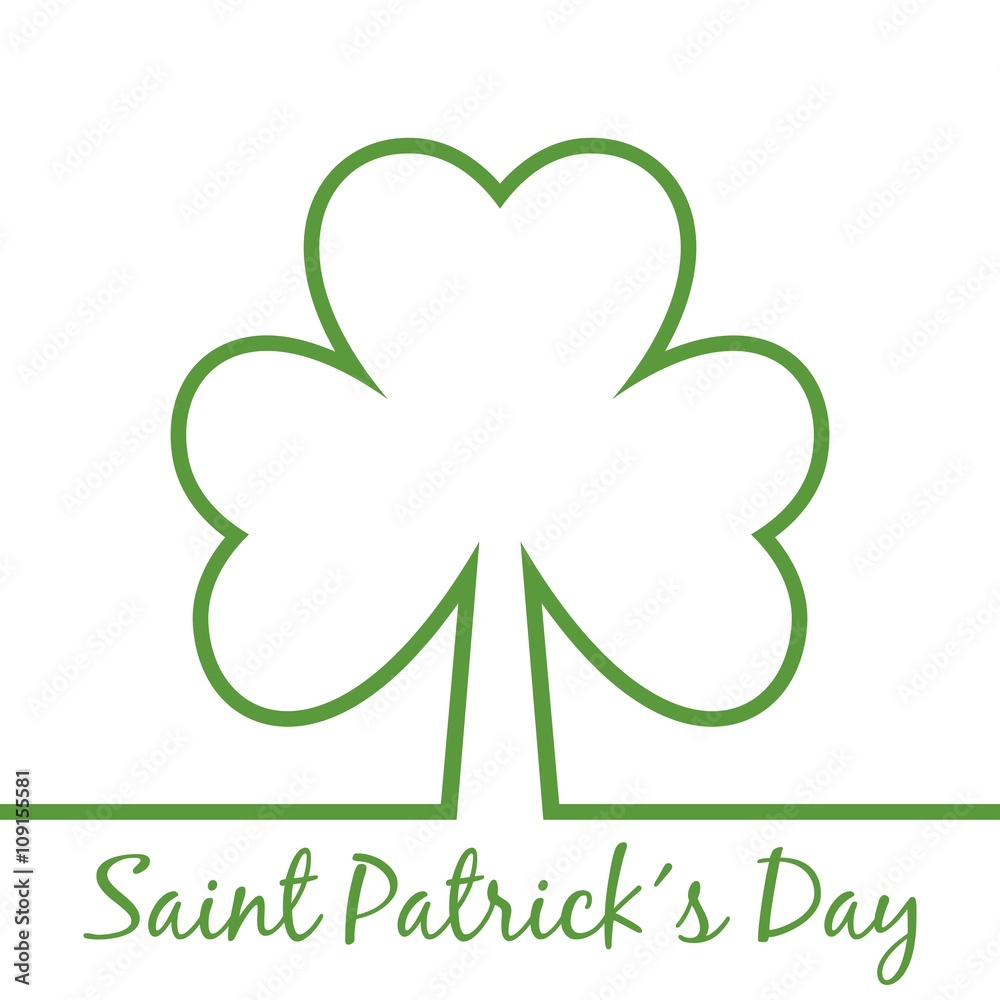 Greetings for Saint Patrick´s Day with three leaf clover Greetings for Saint Patrick´s Day with three leaf clover