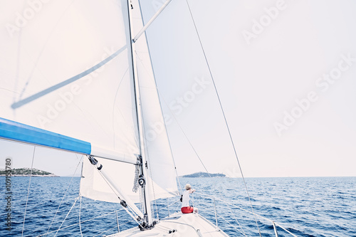 Girl on sailboat