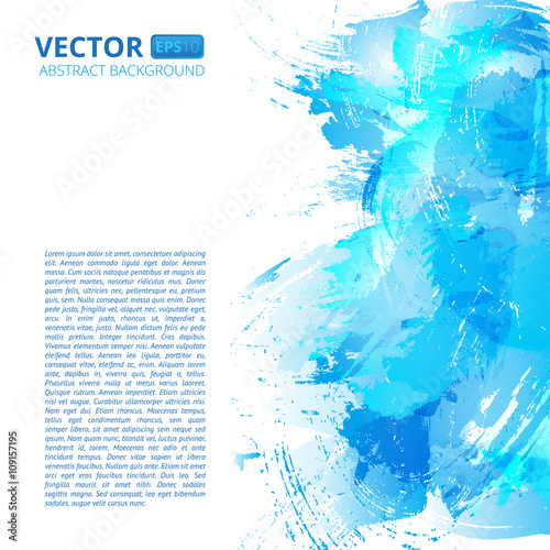 Abstract vector blue watercolor background