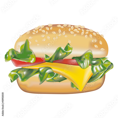 Panino vegetariano - lattuga pomodoro e formaggio