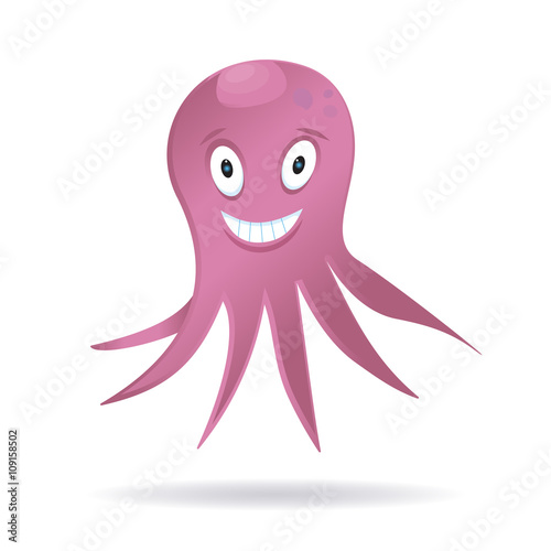 Hand Drawn Pink Octopus