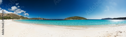 Fotografie, Obraz Panoramic view of a beautiful desert beach with white sand and clear sea