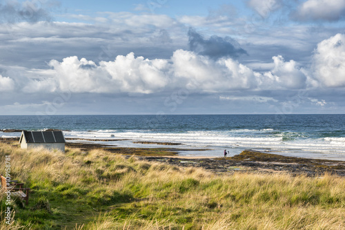 The beach at Bamburgh in Northumberland in England