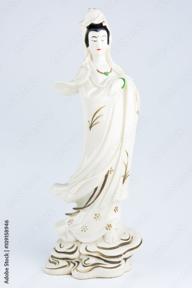 Guanyin on white background
