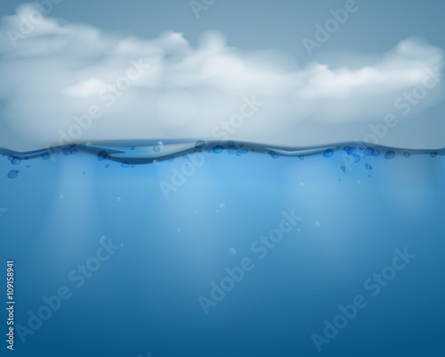 Underwater part and clouds.vector illustration © igorkisstochka