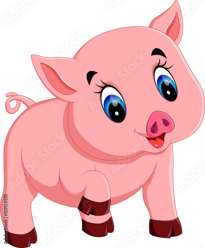 illustration of Cute baby pig cartoon