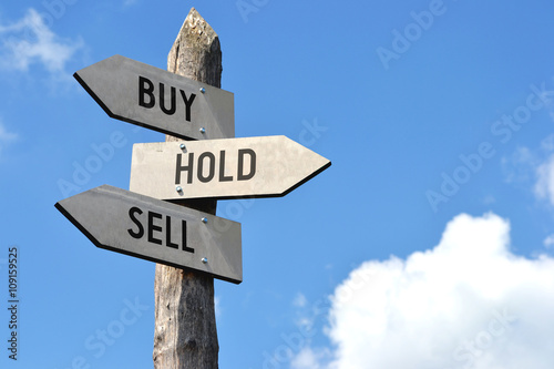 Buy  hold  sell signpost