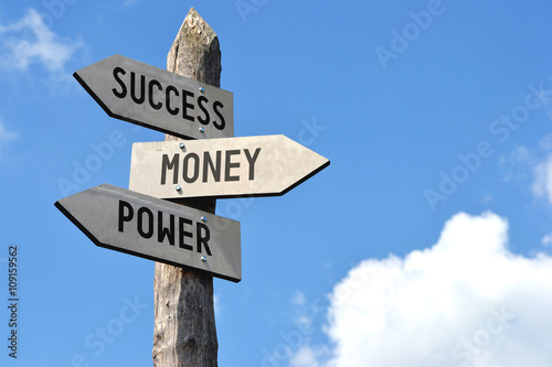 Success, money, power signpost © PX Media