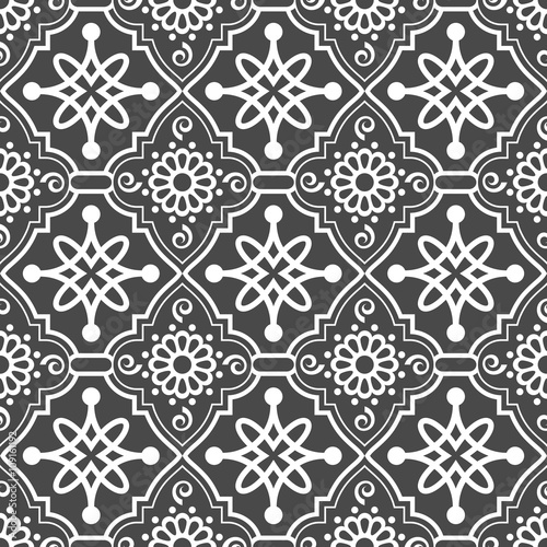 Abstract seamless oriental ornate vector pattern.