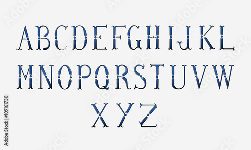 Typo alphabet point bleu. photo