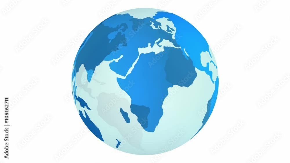 Blue Planet Earth spinning isolated on white background. Blue Planet Earth spinning isolated on white background.