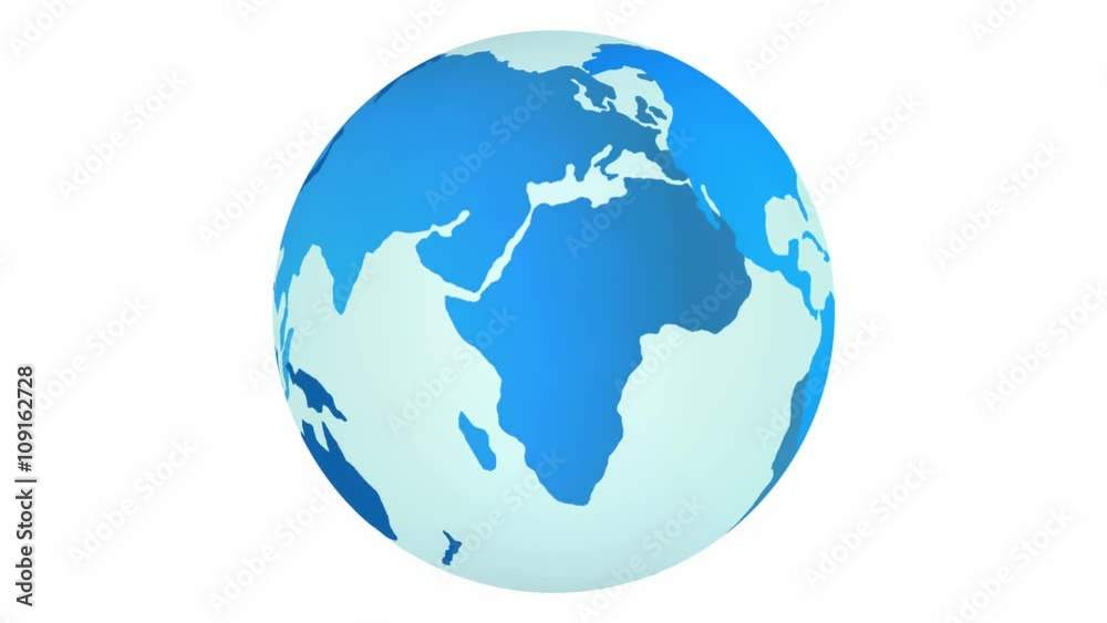 Blue Planet Earth spinning isolated on white background. Blue Planet Earth spinning isolated on white background.