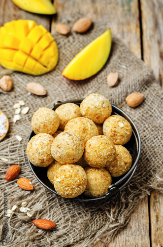 raw vegan mango coconut almond balls