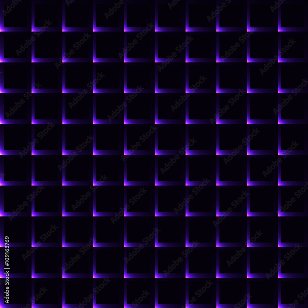 Violet grid with shining spots seamless background
