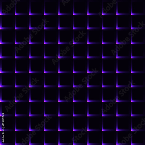 Violet grid with shining spots seamless background