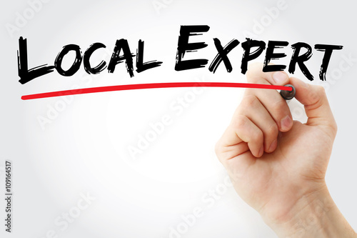 Hand writing Local Expert with marker, business concept background photo