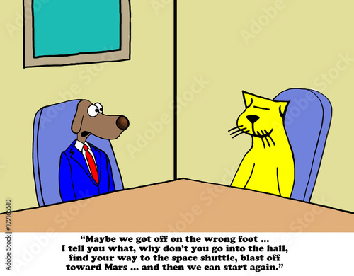 Fotografie Business cartoon about disliking a coworker.