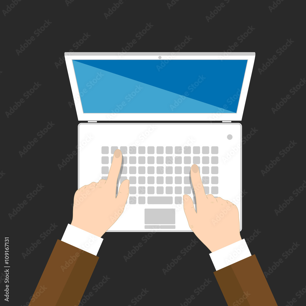 Businessman hands are typing on laptop keyboard Businessman hands are typing on laptop keyboard