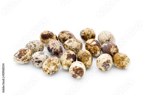 Quail eggs the isolated on a white background.