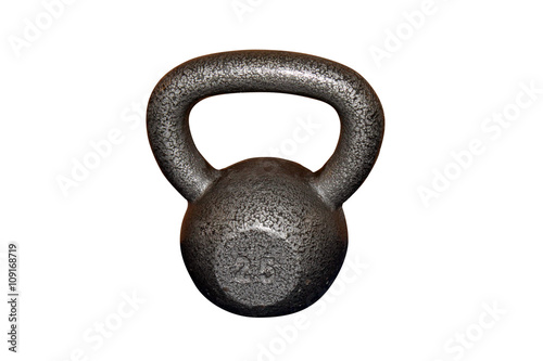 25 Pound Kettle Bell Isolated on White Background