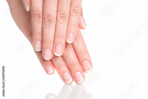 Beautiful hands with french manicure