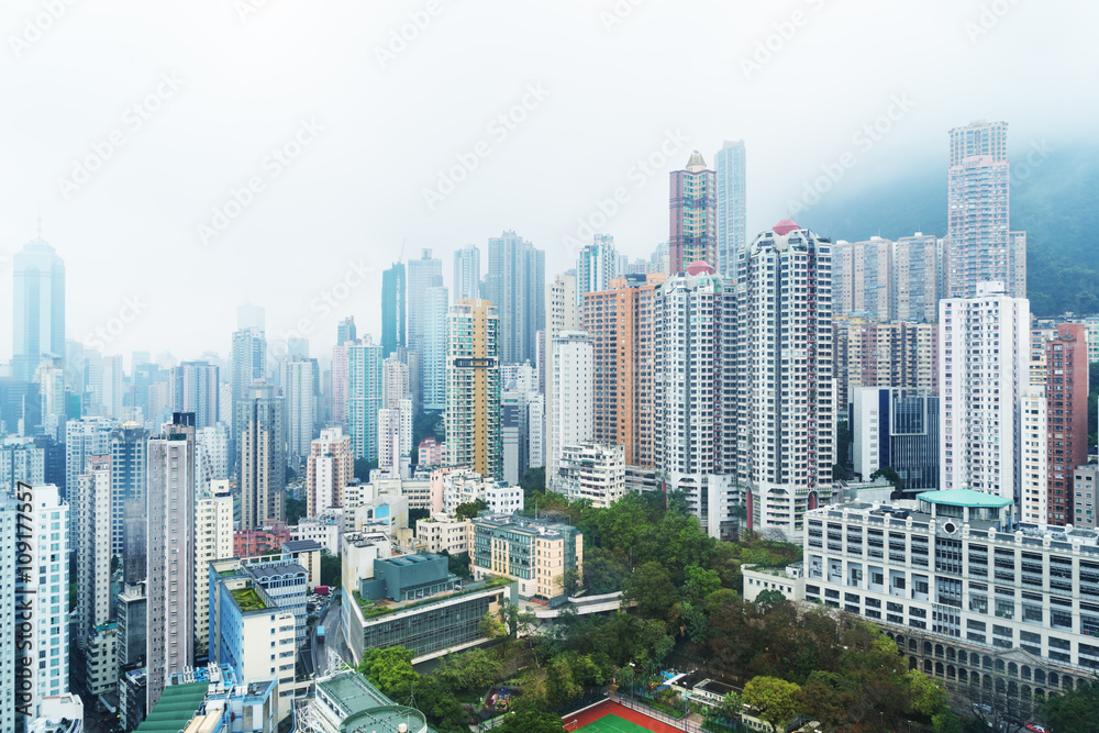 Fototapeta premium aerial view of hongkong,china.