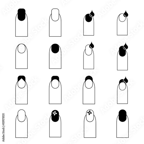 nail care icon set