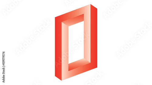 Optical illusion twisted geometric shape on white backgraund