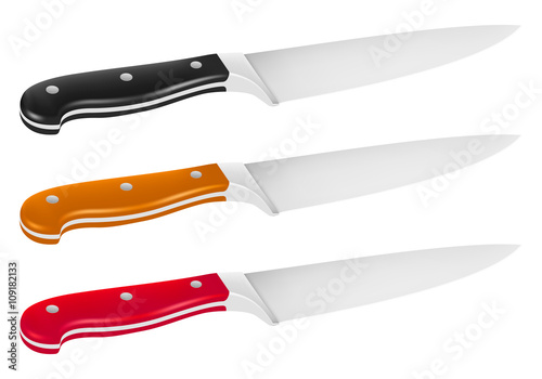 Chef knife with handle in different color