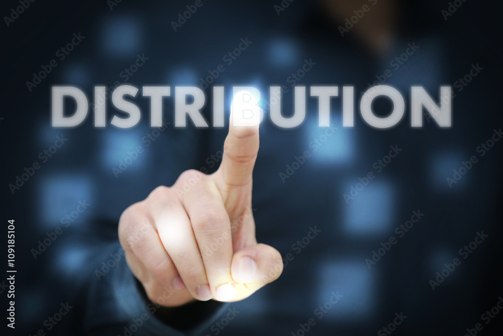 Businessman touching Distribution Businessman touching Distribution