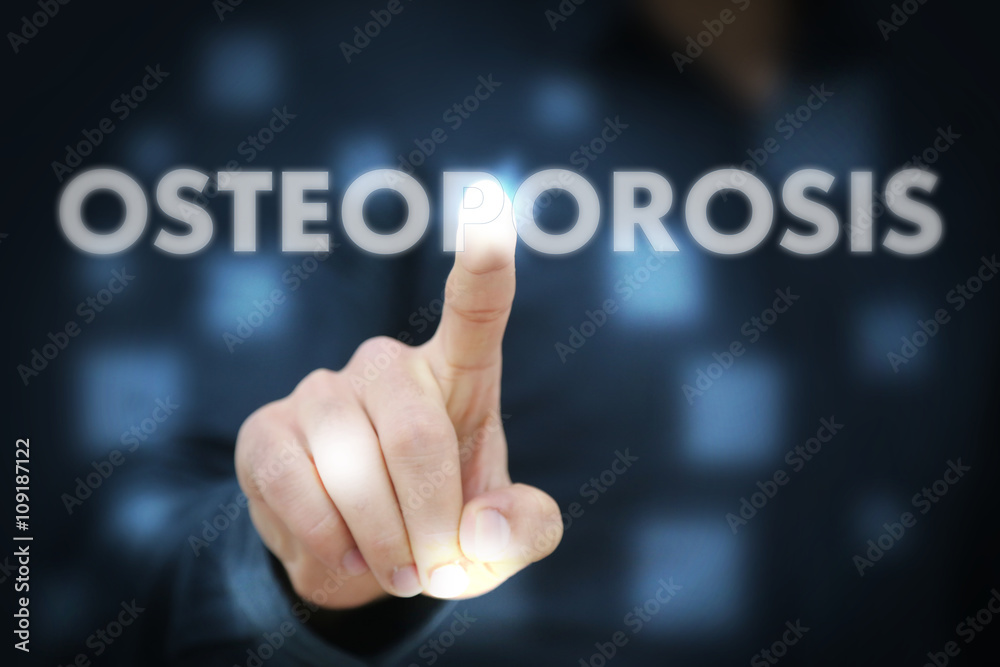 Businessman touching Osteoporosis Businessman touching Osteoporosis