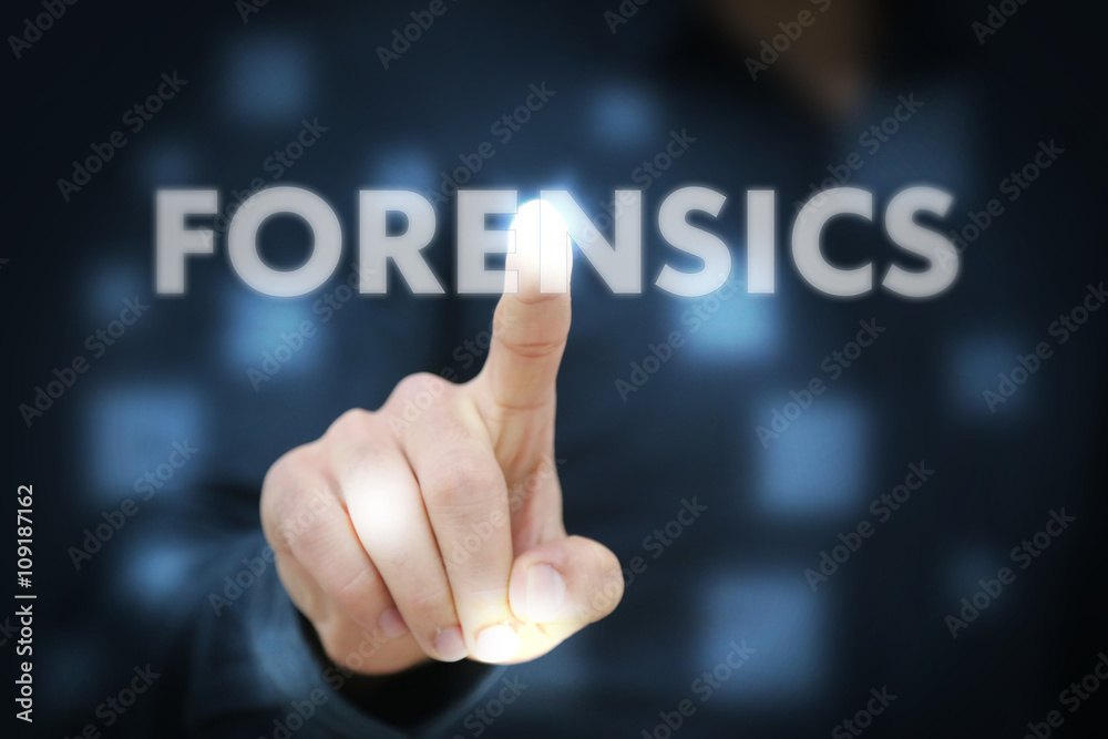 Businessman touching Forensics Businessman touching Forensics