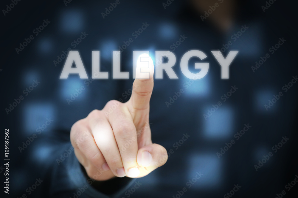 Businessman touching Allergy Businessman touching Allergy