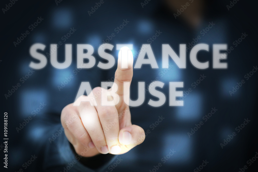 Businessman touching Substance Abuse Businessman touching Substance Abuse
