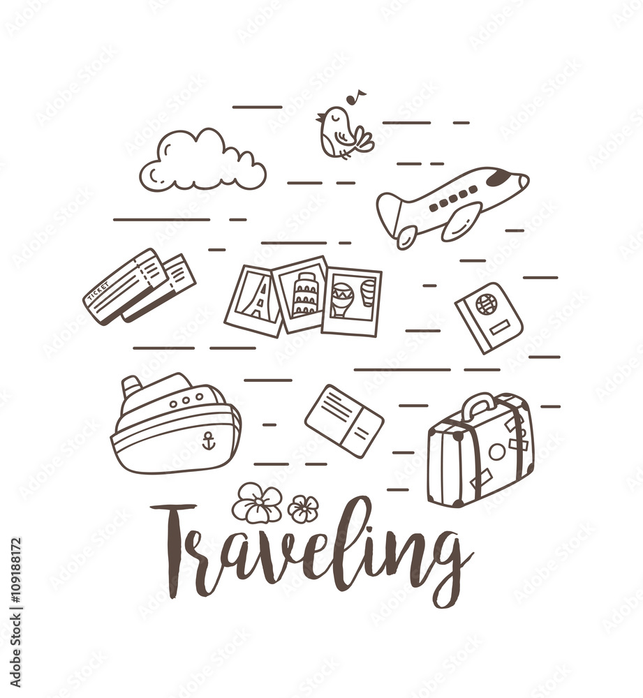 Plakat Travel doodle