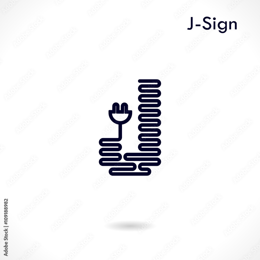 Creative J- letter icon abstract logo design vector template.
