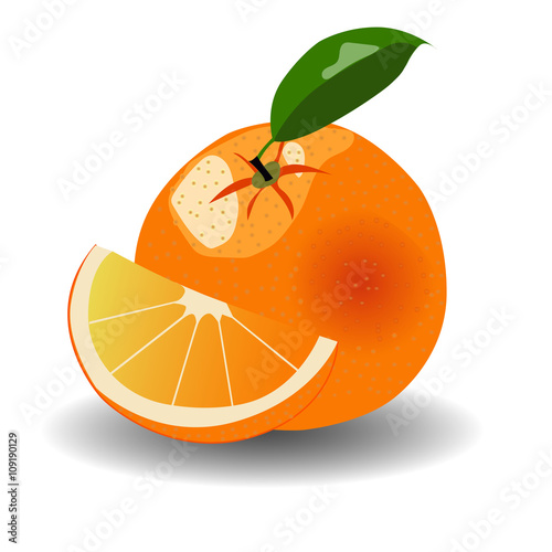 Orange fruit on white background