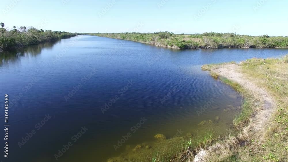 Aerial of a canal in the Everglades National Park in south Florida Aerial of a canal in the Everglades National Park in south Florida