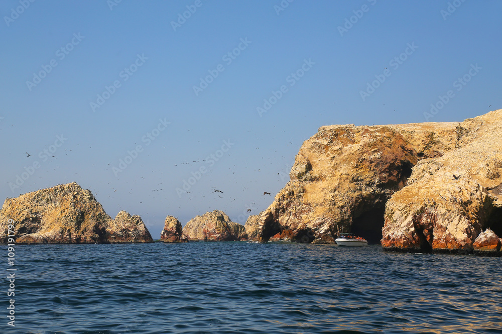 Rock formations in Ballestas Islands Reserve in Peru Rock formations in Ballestas Islands Reserve in Peru