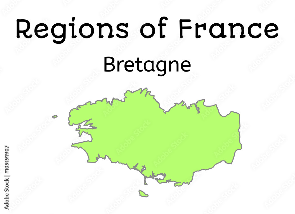 France administrative map of Brittany