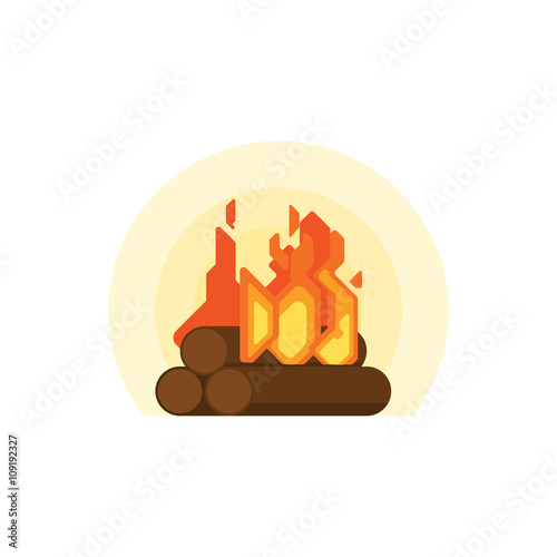 Bonfire isolated vector icon on white background