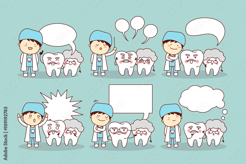 Fototapeta premium senior tooth with speech bubble