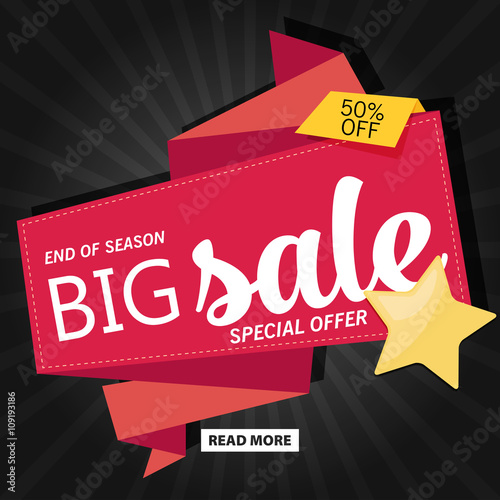 Vector flat sale banner template design