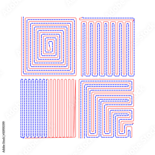 Underfloor vector. Drawing the floor heating.