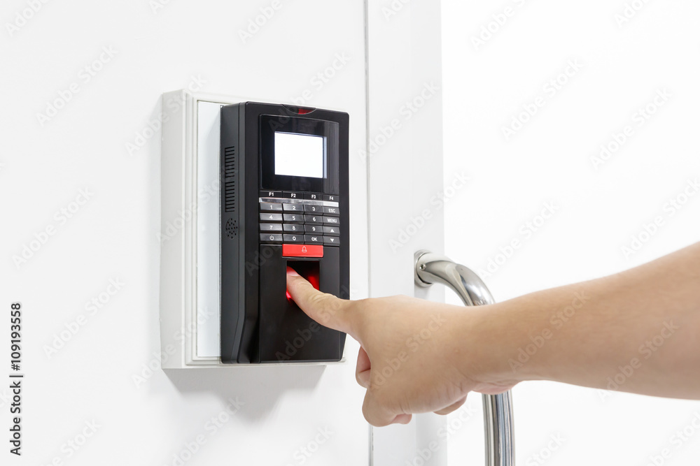 Finger print scan for unlock door security system