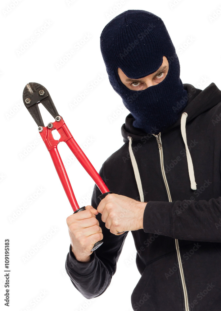 Robber with red bolt cutters Robber with red bolt cutters