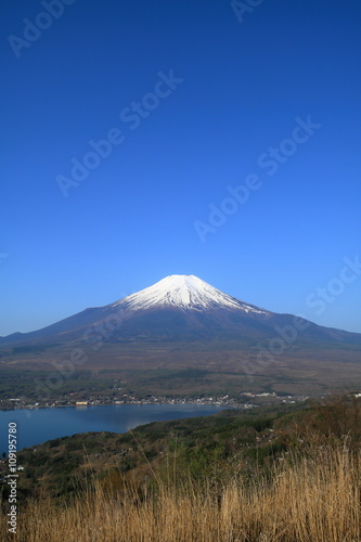 山中湖大平山から青空の富士山