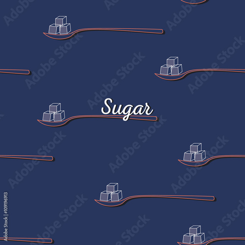 sugar seamless pattern. spoon of sugar